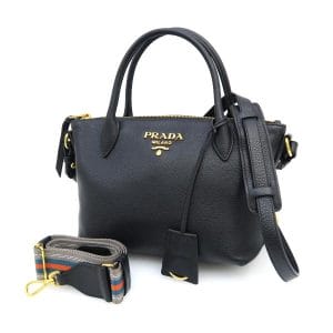 1 Prada Leather Black 2way Shoulder Bag