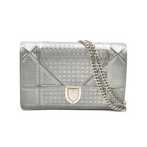 1 Dior Shoulder Bag Leather Silver