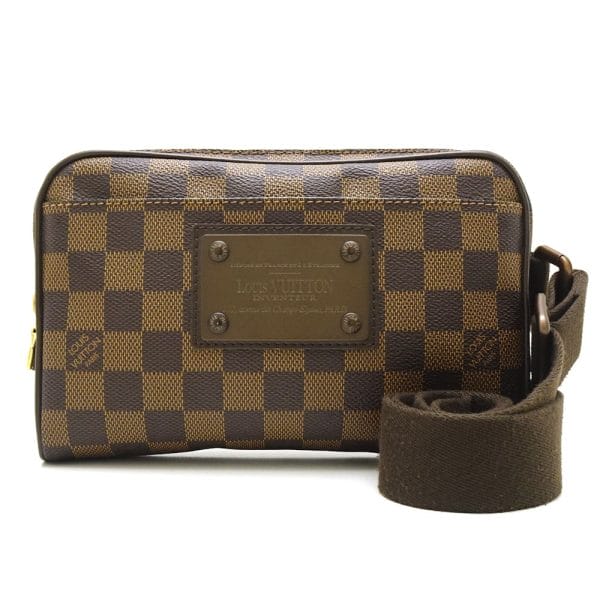 1 Louis Vuitton Damier Brooklyn Ebene Body Bag Waist Pouch Brown