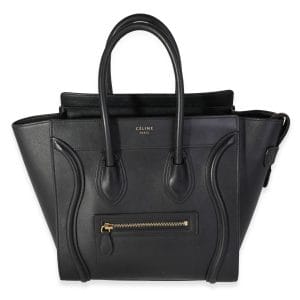 118880 fv f7bef514 15b5 4d69 8600 4802638d1a9e Celine Black Smooth Calfskin Micro Luggage Tote