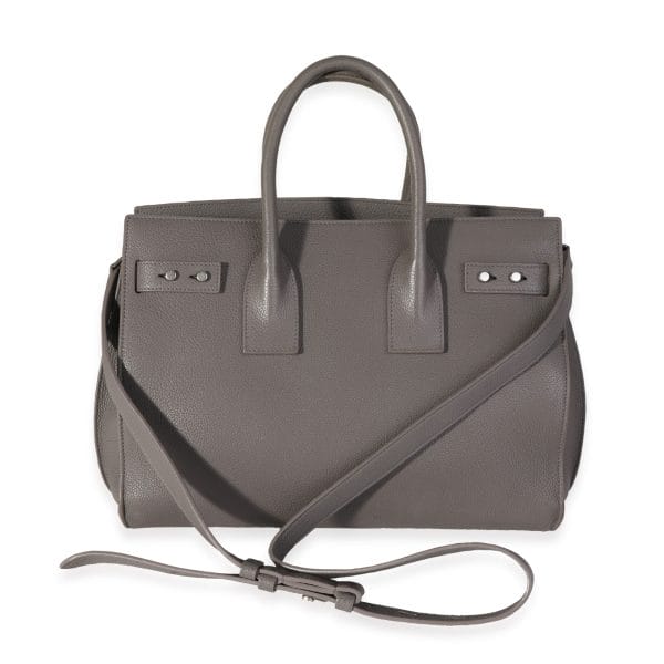 118939 pv Saint Laurent Gray Grained Calfskin Souple Sac De Jour