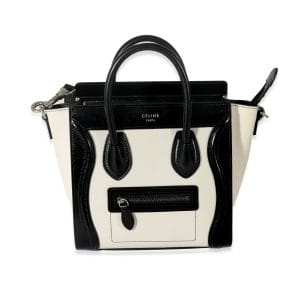 127997 fv 9e781c4e 6441 465b 9880 957322b33a19 Celine Black White Leather Bicolor Nano Luggage