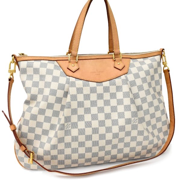 5000041884102308 1 Louis Vuitton Siracusa GM 2way Handbag Damier Azur Off White