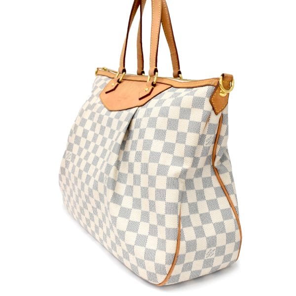 5000041884102308 2 Louis Vuitton Siracusa GM 2way Handbag Damier Azur Off White