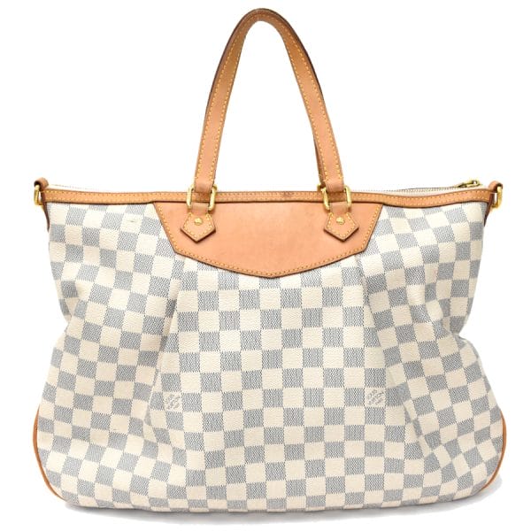 5000041884102308 3 Louis Vuitton Siracusa GM 2way Handbag Damier Azur Off White