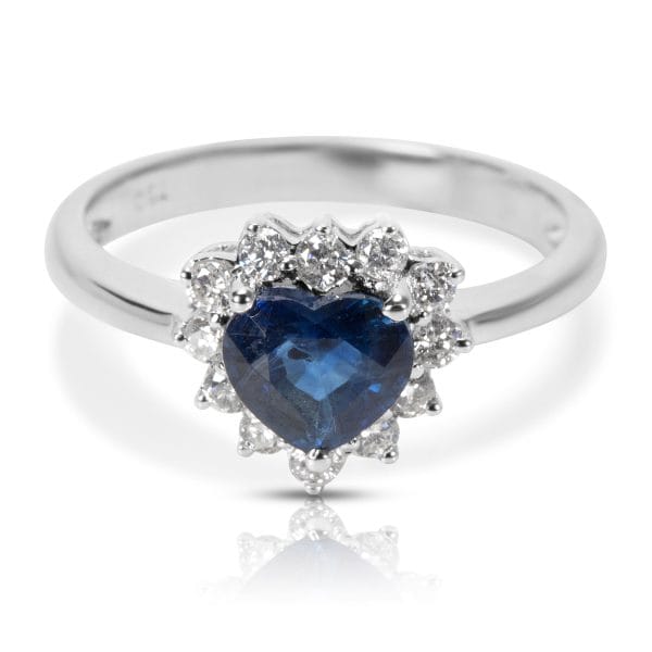 027216 fv d0be7189 31c7 4533 a2d4 1f57d3ce69a2 BRAND NEW Diamond  Heart Sapphire Ring in 18K White Gold 137 ctw