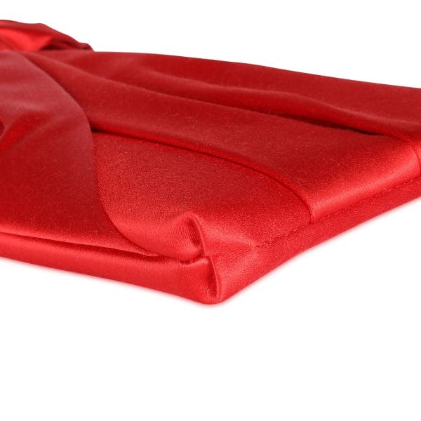 107172 box Valentino Red Satin Bow Clutch