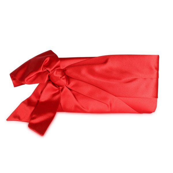 107172 fv Valentino Red Satin Bow Clutch