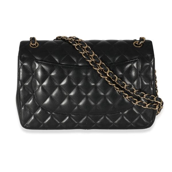 132321 pv 3561214b 3152 4c20 8357 c2dc1ffcd4c1 Chanel Black Quilted Lambskin Jumbo Classic Double Flap Bag