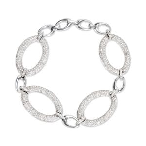 Diamond Pave Link Bracelet in 18k White Gold 1150 CTW Louis Vuitton Flandrin 2WAY Shoulder Handbag Monogram Bois de Rose Black