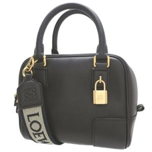 40802074761 1 Loewe Square Bag Handbag Shoulder Mini Bag Calf Black Gold Hardware