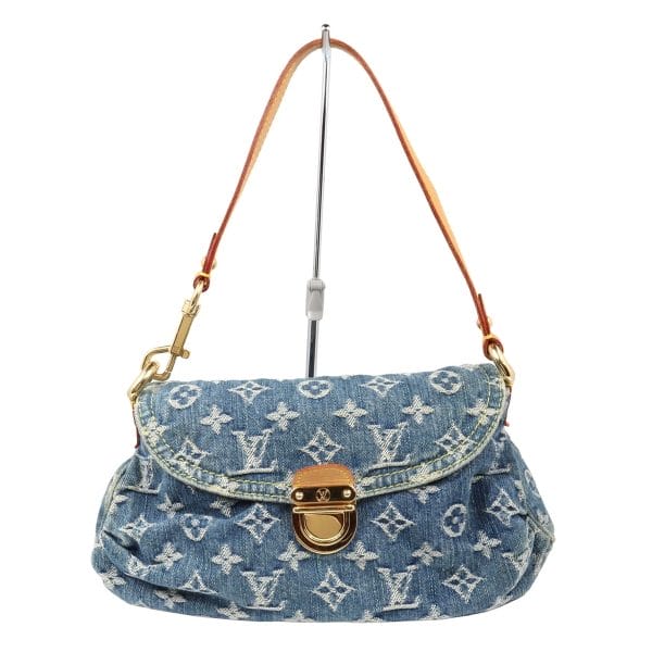 1 Louis Vuitton Mini Pleaty Shoulder Bag Monogram Denim Blue