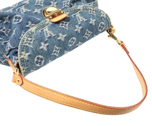 3 Louis Vuitton Mini Pleaty Shoulder Bag Monogram Denim Blue