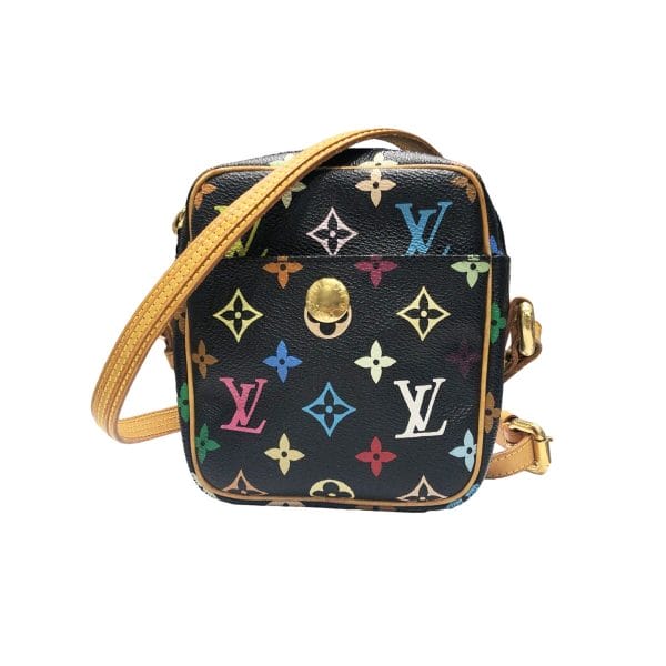 23022570 02 Louis Vuitton Lift Monogram Multicolor Noir Black Leather Canvas Shoulder Bag