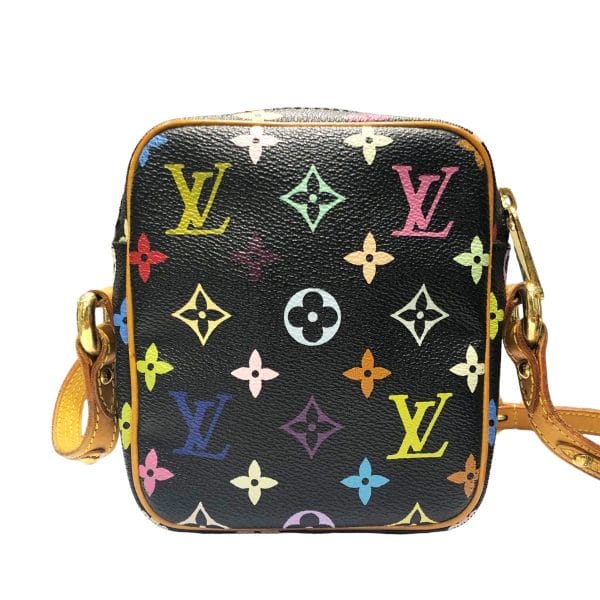 23022570 03 Louis Vuitton Lift Monogram Multicolor Noir Black Leather Canvas Shoulder Bag