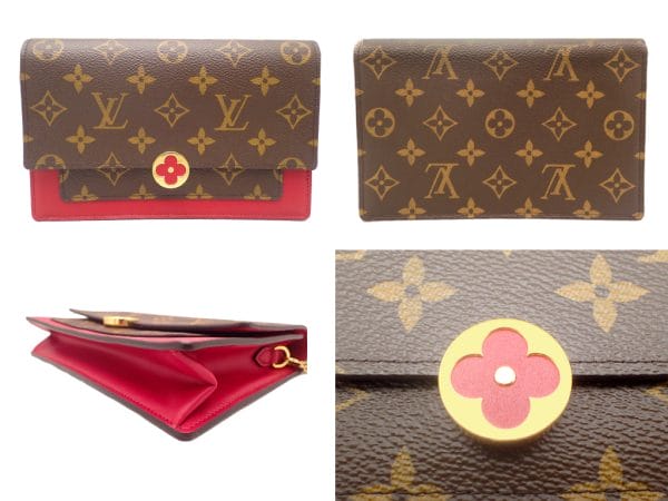 lv bff 4cut 01 LOUIS VUITTON Flor Chain Clutch Bag Monogram