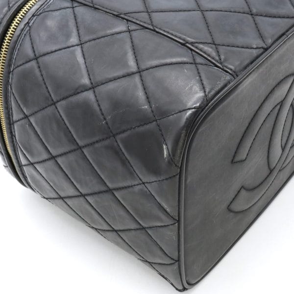 12350259 3 Chanel Matelasse Coco Mark Leather Vanity Bag Black