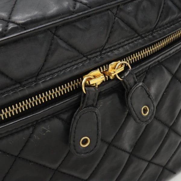 12350259 4 Chanel Matelasse Coco Mark Leather Vanity Bag Black