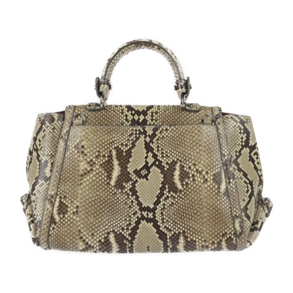 2229123007265 3 Salvatore Ferragamo Sofia Gancini Python Handbag Beige Brown