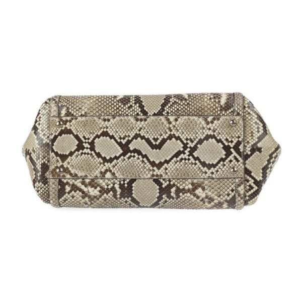 2229123007265 4 Salvatore Ferragamo Sofia Gancini Python Handbag Beige Brown