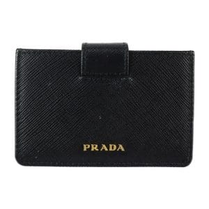 2422033001146 1 Prada Leather Card Case Black