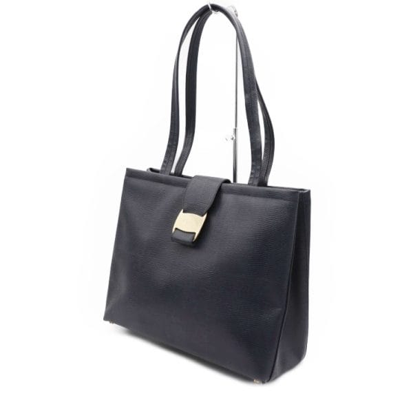 922053007257 2 Salvatore Ferragamo Vara Leather Tote Bag Navy