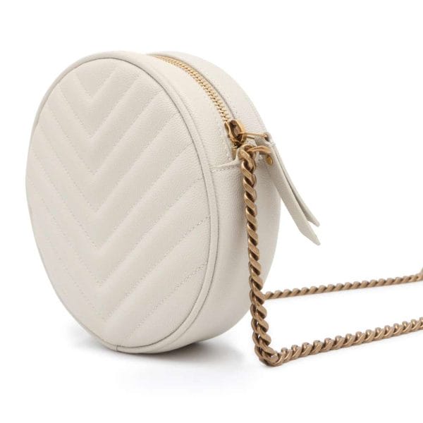 9541504 02 Saint Laurent Paris Chain Leather Shoulder Bag Ivory