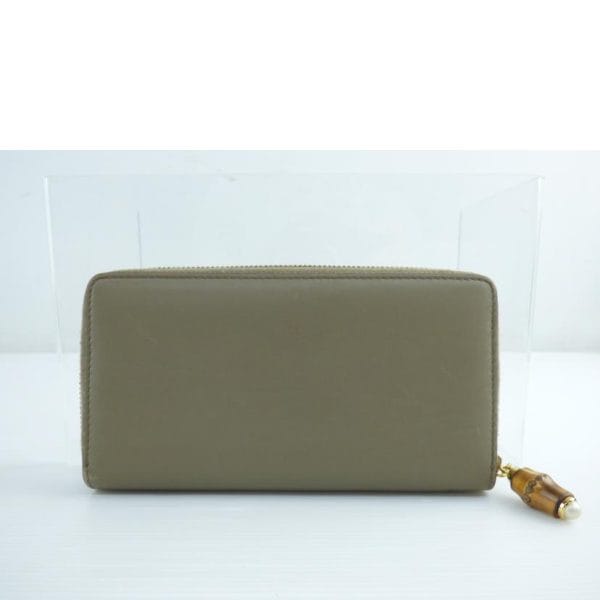 08923 2 Gucci Bamboo Round Zipper Long Wallet