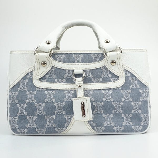 1240002051462 1 Celine Boogie Macadam Pattern Handbag GrayWhite