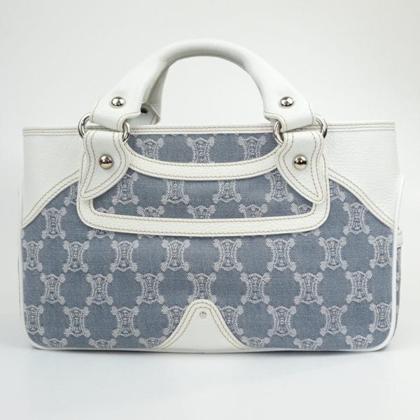 1240002051462 2 Celine Boogie Macadam Pattern Handbag GrayWhite