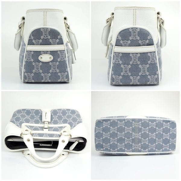 1240002051462 3 Celine Boogie Macadam Pattern Handbag GrayWhite