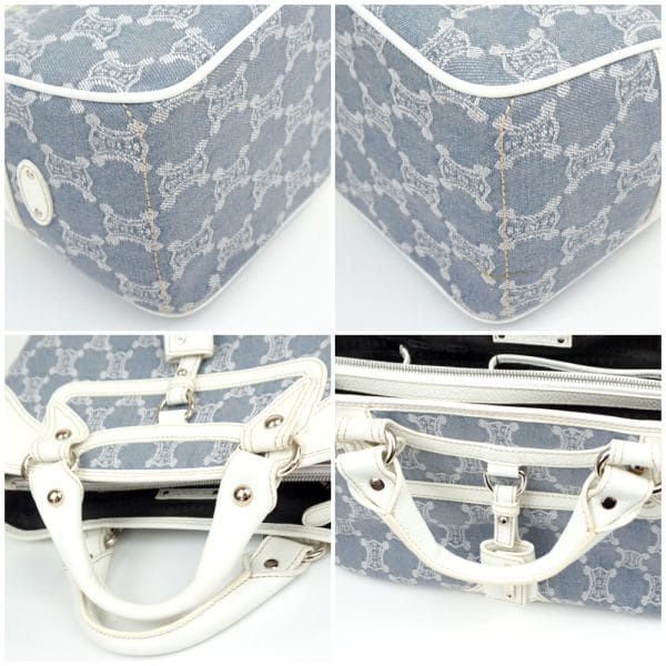 1240002051462 4 Celine Boogie Macadam Pattern Handbag GrayWhite