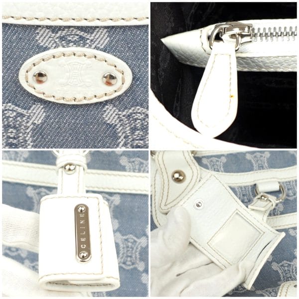 1240002051462 6 Celine Boogie Macadam Pattern Handbag GrayWhite