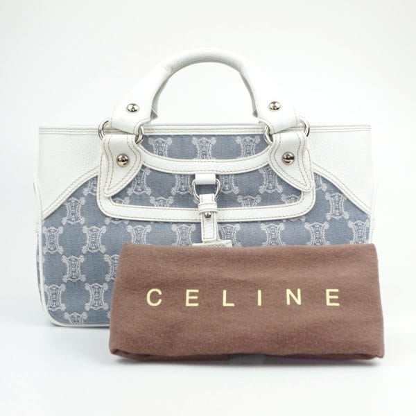 1240002051462 8 Celine Boogie Macadam Pattern Handbag GrayWhite