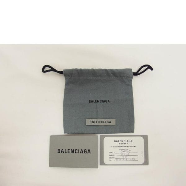 26696 8 Balenciaga Classic Leather Embossed Trifold Wallet Bag Black