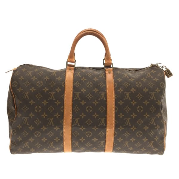 37214120 3 Louis Vuitton Keepall Monogram Canvas Boston Bag Brown