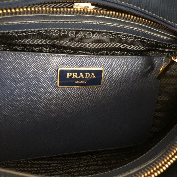 37799673 8 Prada Handbag Saffiano Leather Navy