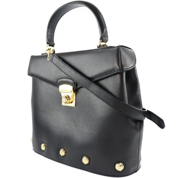 61160434 2 Salvatore Ferragamo 2WAY Shoulder Handbag Calf Black