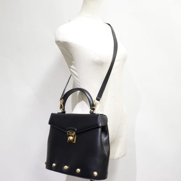 61160434 9 Salvatore Ferragamo 2WAY Shoulder Handbag Calf Black