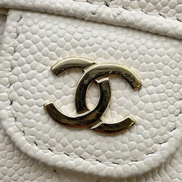 9558809 12 CHANEL Matelasse Cocomark Small Flap Wallet White