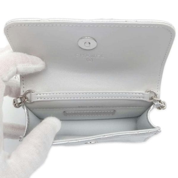 9729919 06 Chanel Waist Pouch Matelasse Lambskin Rhinestone Black