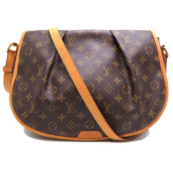 dh82810 1 Louis Vuitton Menilmontant MM Monogram Shoulder Bag Brown