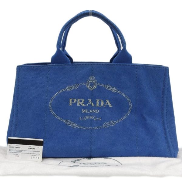 tk23b0726001 1 PRADA Canapa Tote Bag Blue Large