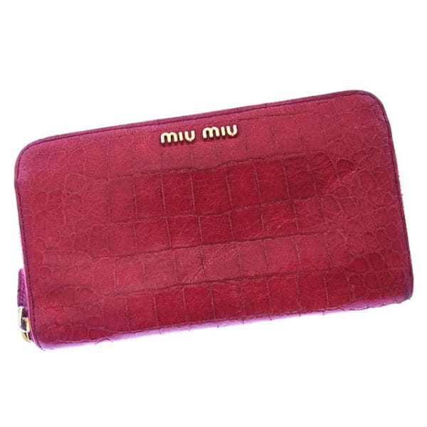 y2428 Miu Miu long wallet crocodile red t11534s