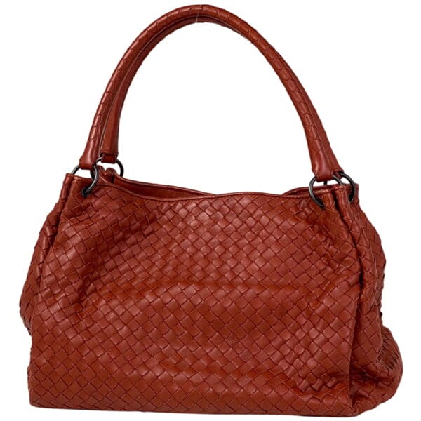 1000052750235 11 Bottega Veneta Intrecciato Braided Mesh Nappa Leather Tote Handbag Brown