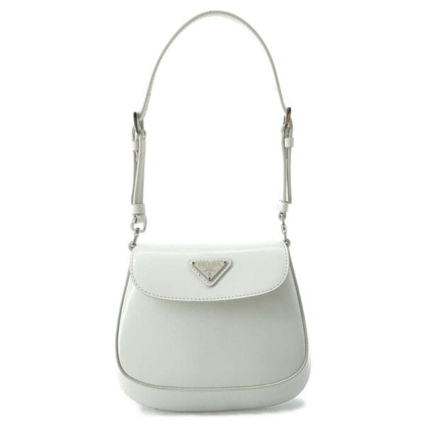 9563735 01 Prada Handbag Cleo Leather Mini Bag White