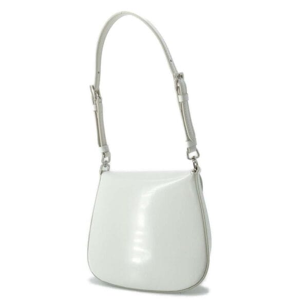 9563735 02 Prada Handbag Cleo Leather Mini Bag White