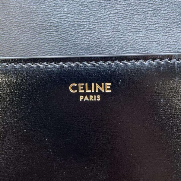 9647732 15 Celine Cuile Triomphe Calf Leather Chain Shoulder Bag Black