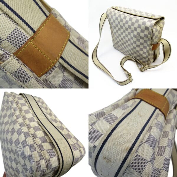 h26466a 1 Louis Vuitton Crossbody Bag Damier Azur Naviglio White