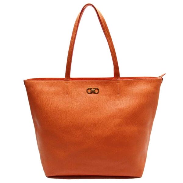 h27624g Ferragamo Gancini Tote Bag Leather Orange